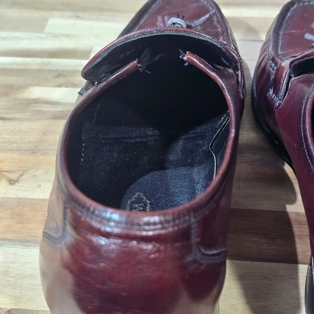 Florsheim Men's Tassel Loafers 10 D Burgundy Oxblood Leather Dress Shoe‎